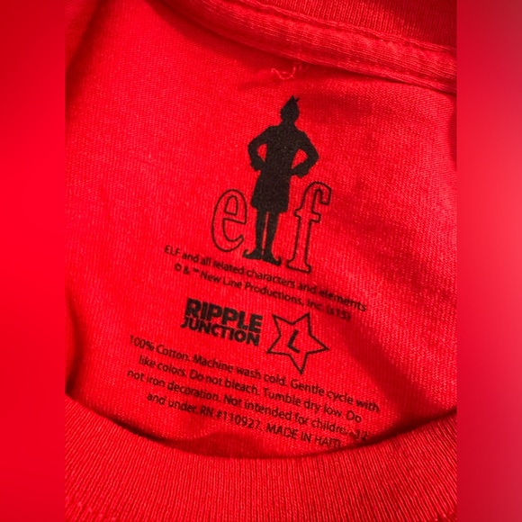 ELF Ripple Junction OMG! SANTA! T-Shirt Tee Red Christmas Holiday Party Buddy - Picture 4 of 5